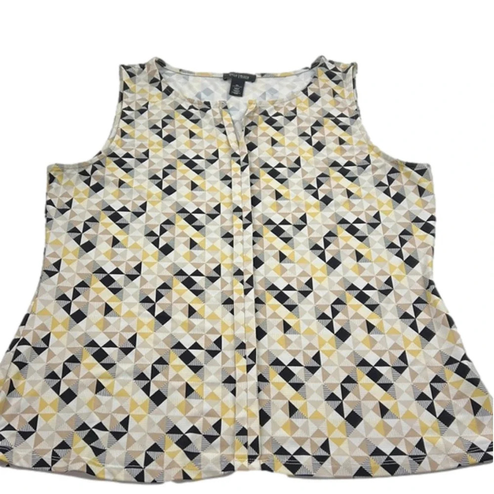 White House Black Market  Geometric Pattern Sleeveless Tank Top